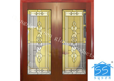 Niestandardowe panele szklane dla drzwi, dekoracyjne witrażowe 16-30 Mm